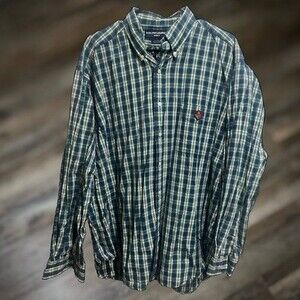 Ralph Lauren Men's Plaid Long Sleeve Button Down XL Polo Shirt - Cotton